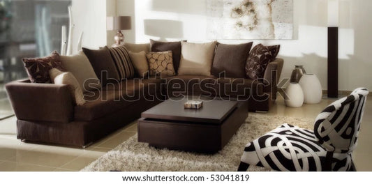 SuperSectionalMaker Brown Pillow Back Sectional Couch